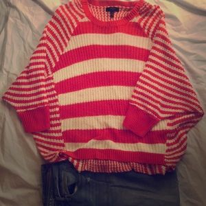 Orange and cream bat-wing sweater!